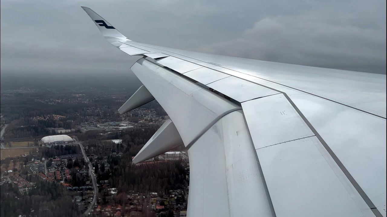 Beautiful Cloudy and Quiet Finnair A350 Arrival into Helsinki