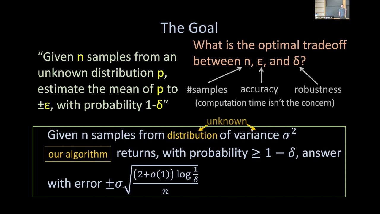 Estimating the mean of a real valued distribution - Paul Valiant