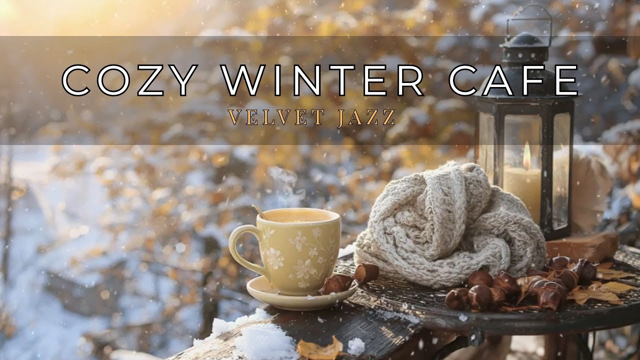 Cozy Winter Café Ambience ❄️ Soft Jazz & Warm Fireplace Sounds for Relaxing, Studying, and Sleeping