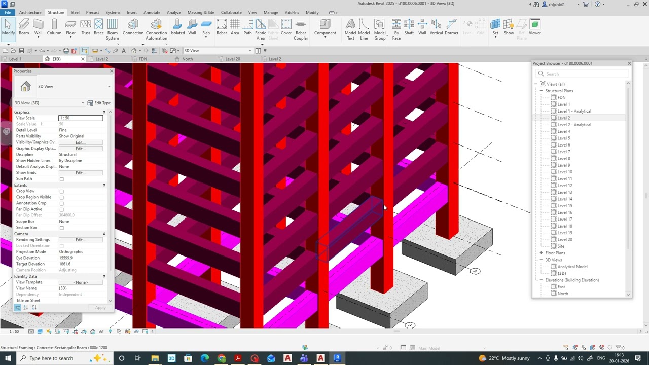 BUILDING STRUCTURAL FRAMING REVIT IN 20 MINUTs