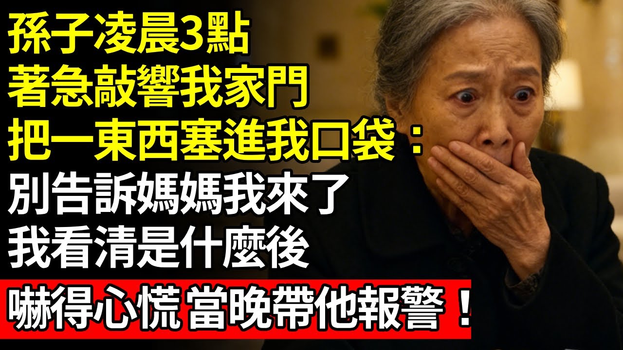 孫子凌晨三點，著急敲響我家門，把一東西塞進我口袋：別告訴媽媽我來了，我看清是什麼後，嚇得心慌，當晚帶他報警！#養老#不孝子#人間家務#退休金