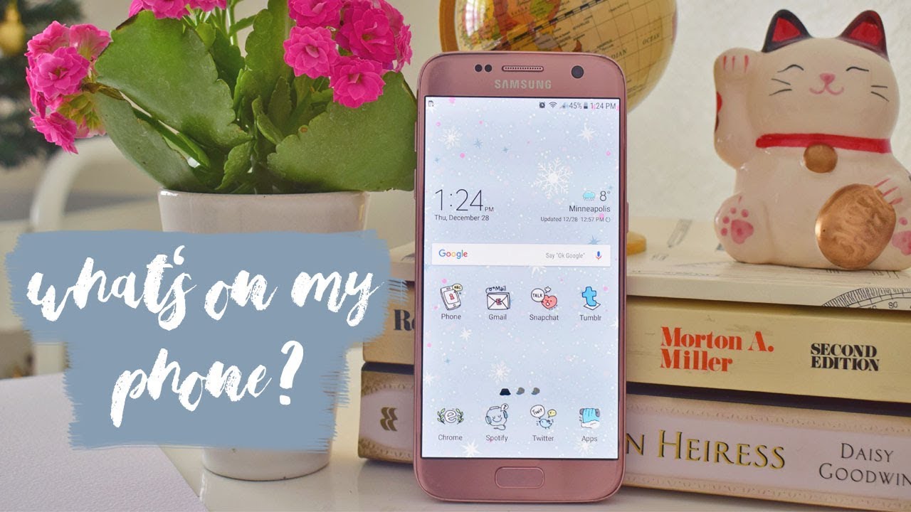 What's On My Phone? *cute rosegold galaxy s7* | DIYDazzleNails