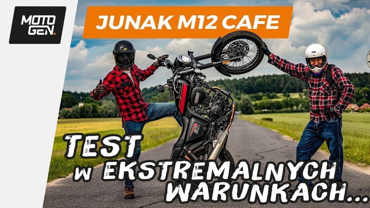 Junak M12 Cafe 🏍🔥 TESTujemy z rekordzistą Guinnessa w PALENIU GUMY!