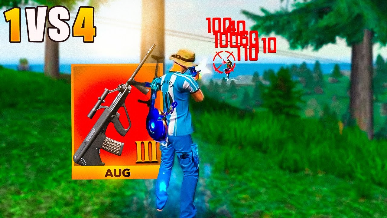 TESTANDO A NOVA AUG MAXIMIZADA SOLO VS SQUAD PELA PRIMEIRA VEZ!! FREE FIRE MOBILE