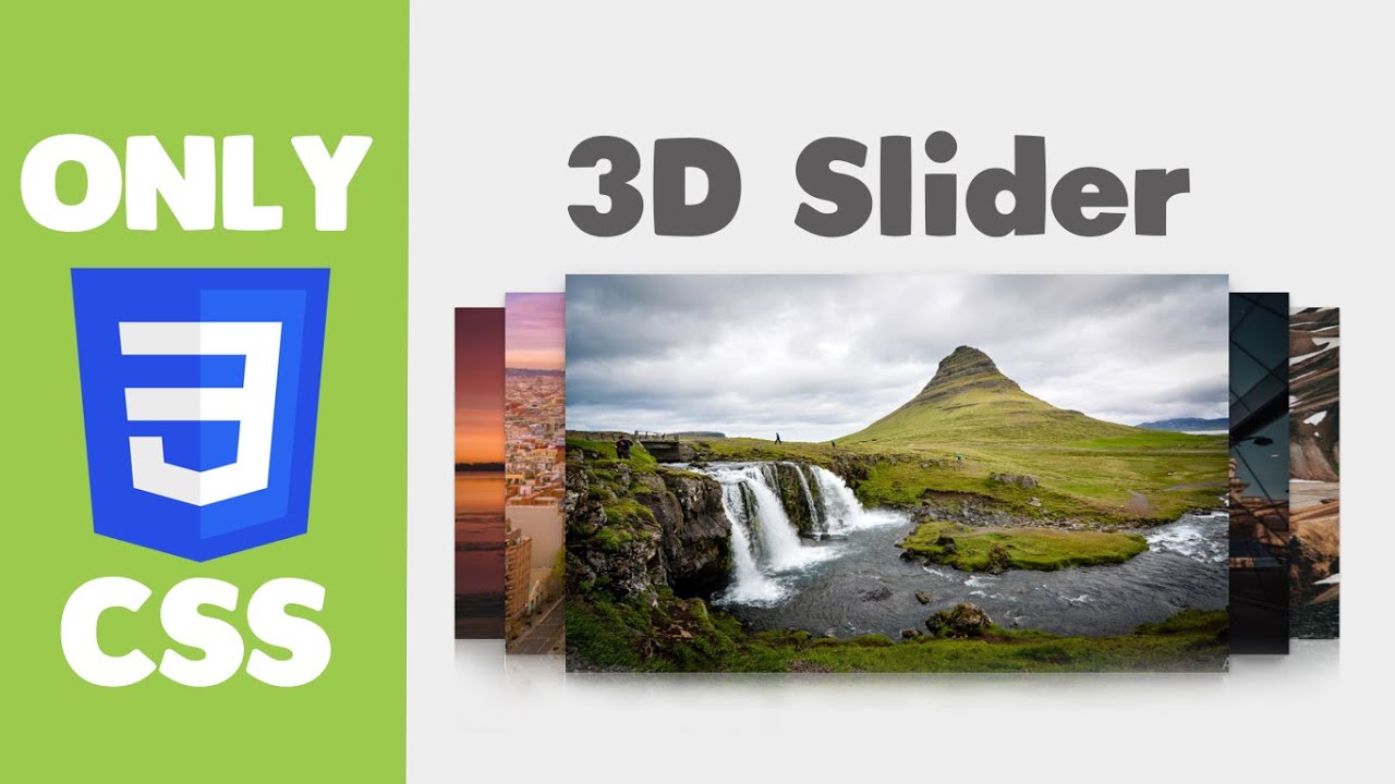 Responsive 3D touch Slider Using Html & CSS | Responsive 3D Carousel Slider in HTML & CSS
