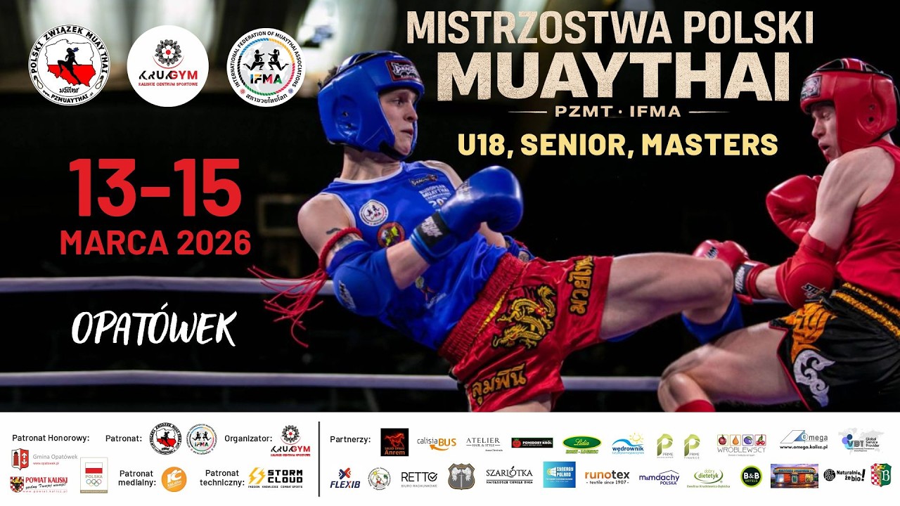 Mistrzostwa Polski Muaythai PZMT IFMA U18, Senior, Masters - Ring B 15.03.2026