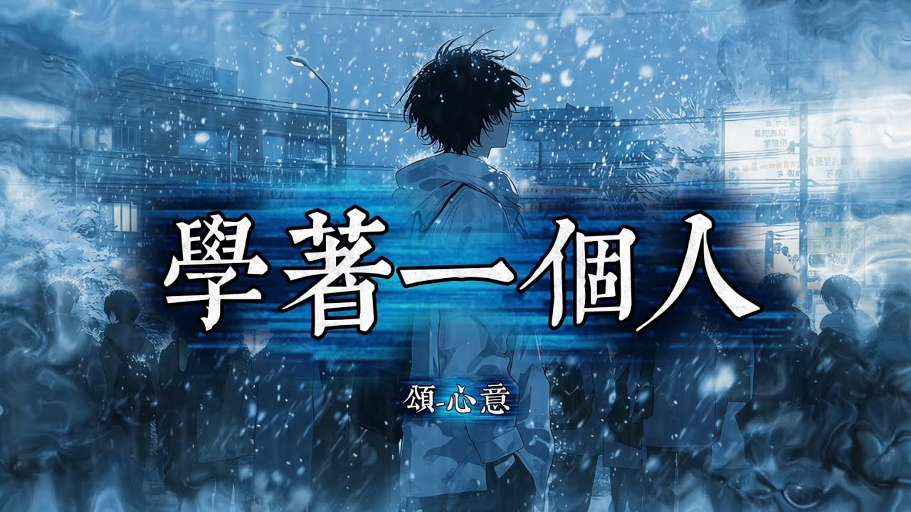 【Music 頌-心意】｜《學著一個人》｜呼吸都是回憶的疼，一句再見，凍成霜在眼眶裡晃動【 動態歌詞 | lyrics】