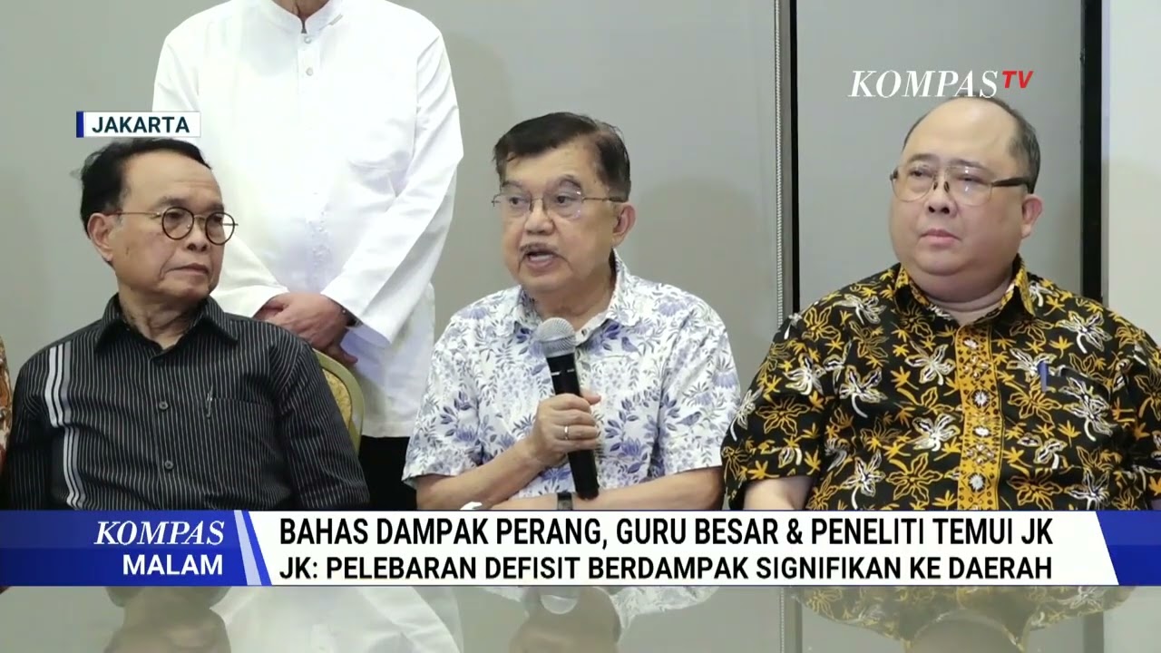 Usai Bertemu Peneliti Bahas Perang, Jusuf Kalla Minta Pemerintah Waspadai Defisit Anggaran Daerah
