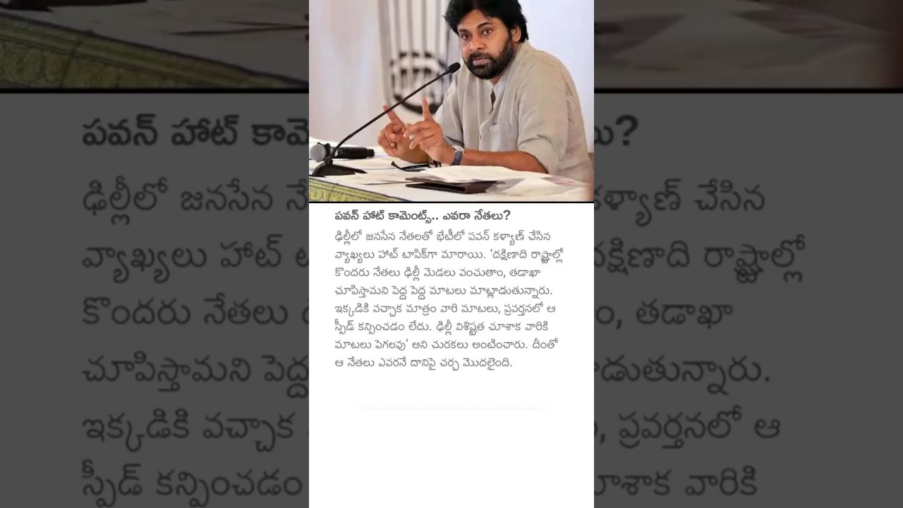 పవన్ హాట్ కామెంట్స్.. ఎవరా నేతలు?#pawankalyan #delhi #janasenaparty #politics #news #janasenaleaders