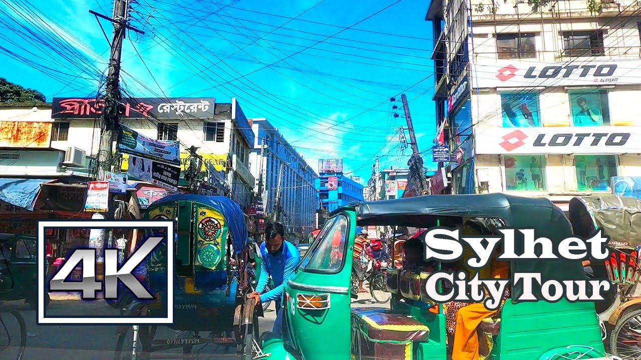 Sylhet City Tour 4K | Driving Subidbajar - Lamabajar - Zindabajar - BondorBazar | Sylhet Bangladesh