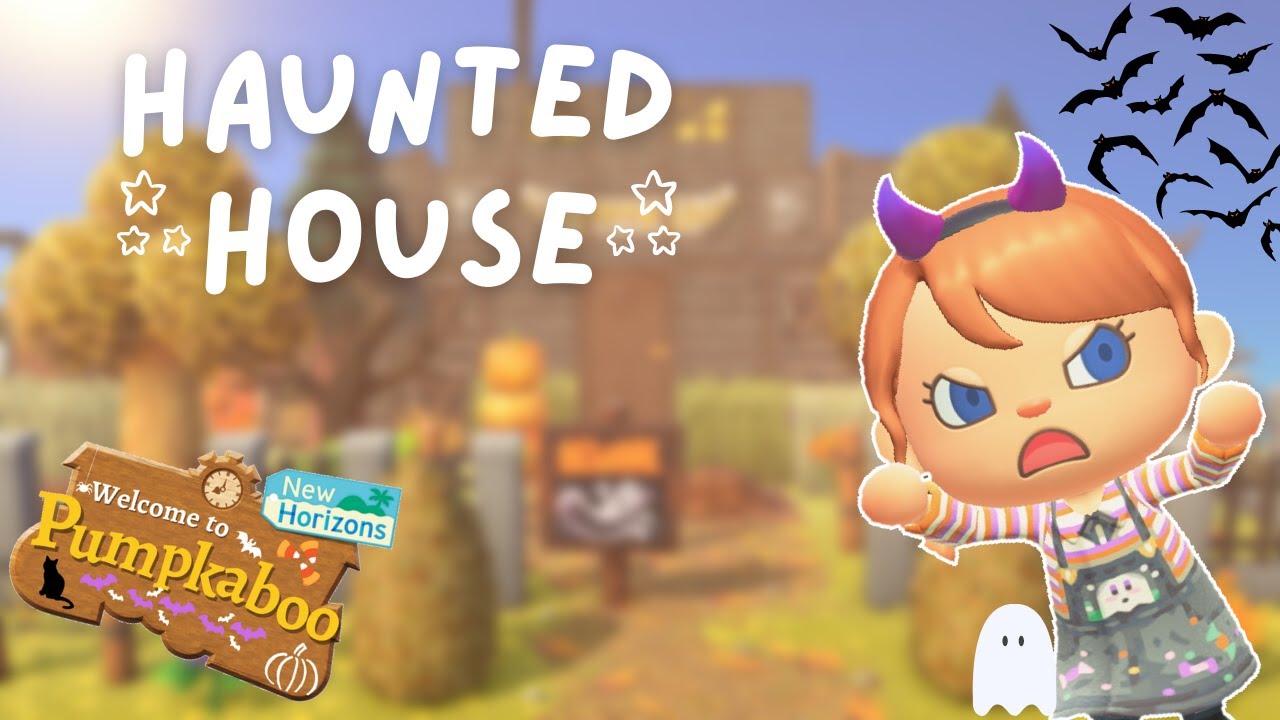 SPOOKY HALLOWEEN TOWN ACNH SPEED BUILD | HAUNTED HOUSE FAKE BUILDING | ANIMAL CROSSING NEW HORIZONS
