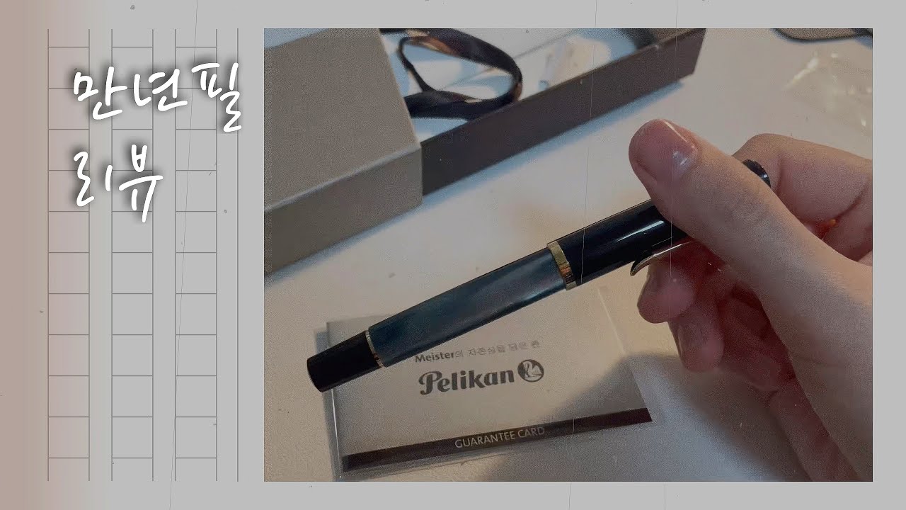 [Review] 만년필 리뷰하기 | 첫 펠리칸 만년필-M200 그린마블 F촉 언박싱 | 만년필 3구 가죽케이스 | 잉크 소분 색상리뷰하기