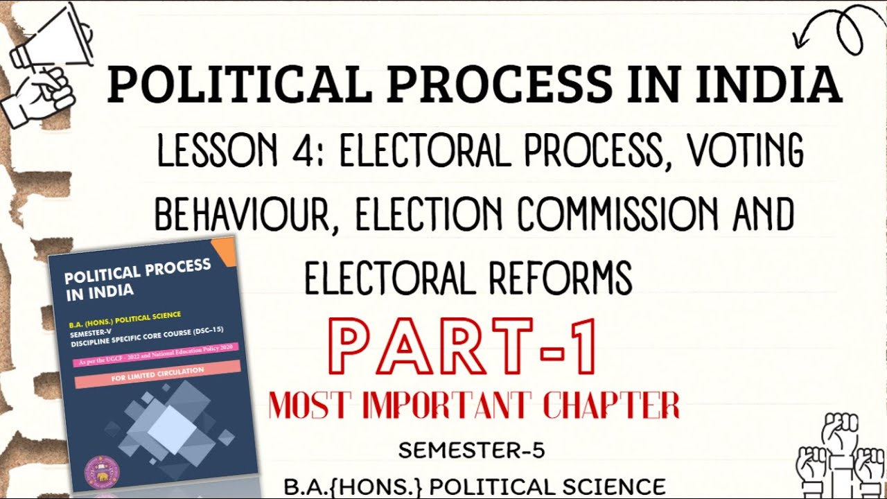 Lesson-4 Electoral Process in India Explained PART-1 | Political Process in India | Semester-5