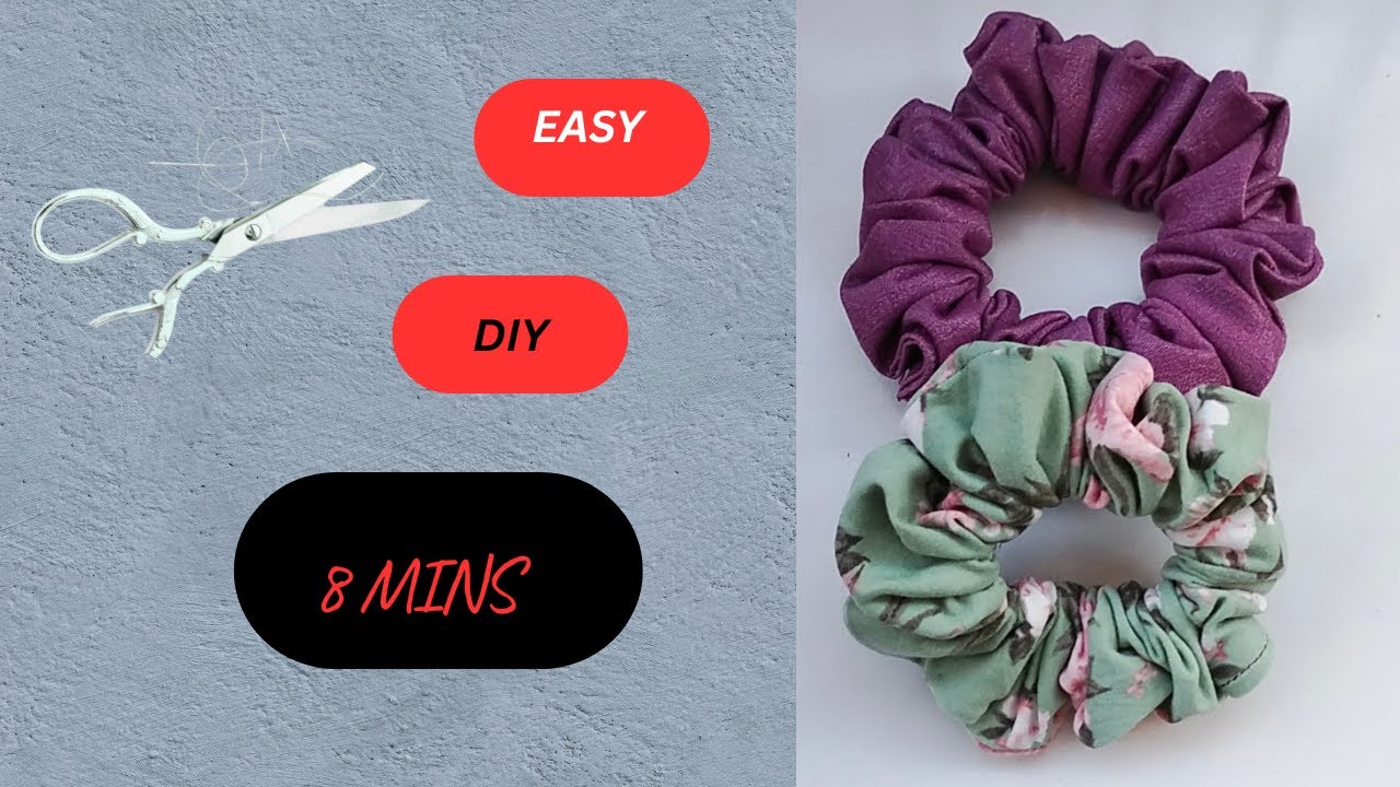 How to cut and sew a scrunchie./ How to cut and stitch scrunchies 