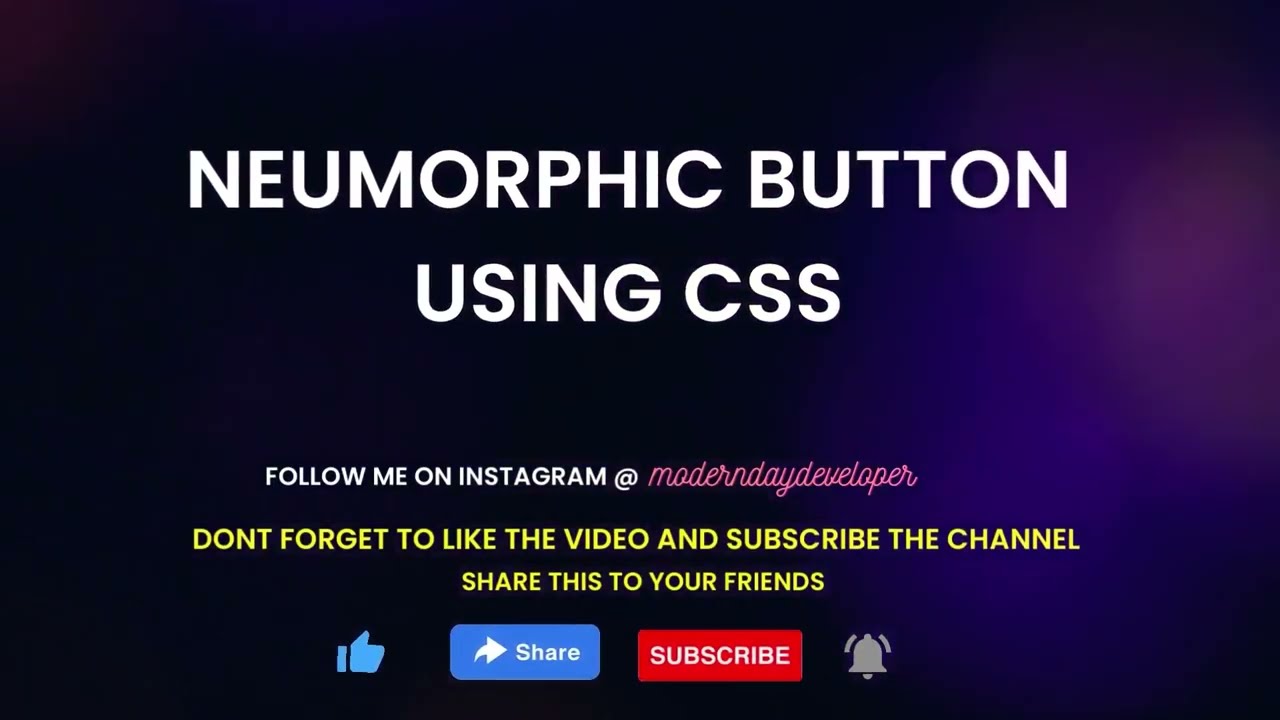 neumorphic button using css | CSS Tips and Tricks | ModernDayDeveloper