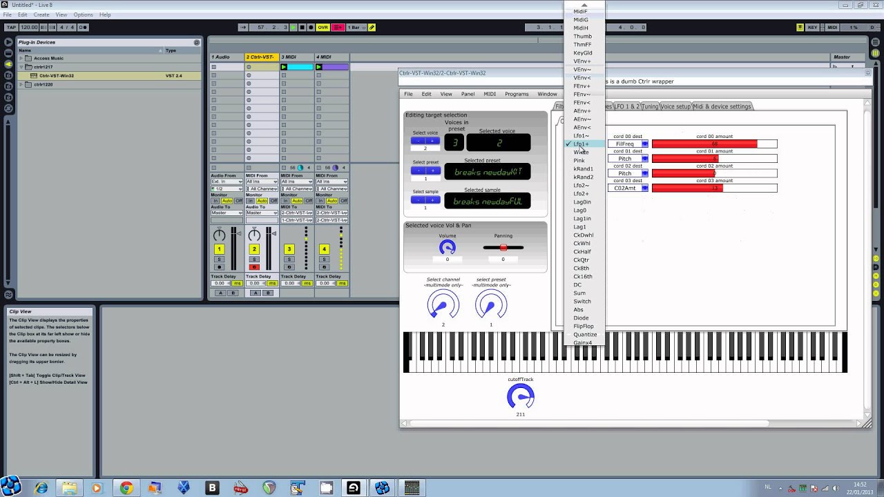 Emu EIV Ctrlr panel in ableton live demonstration
