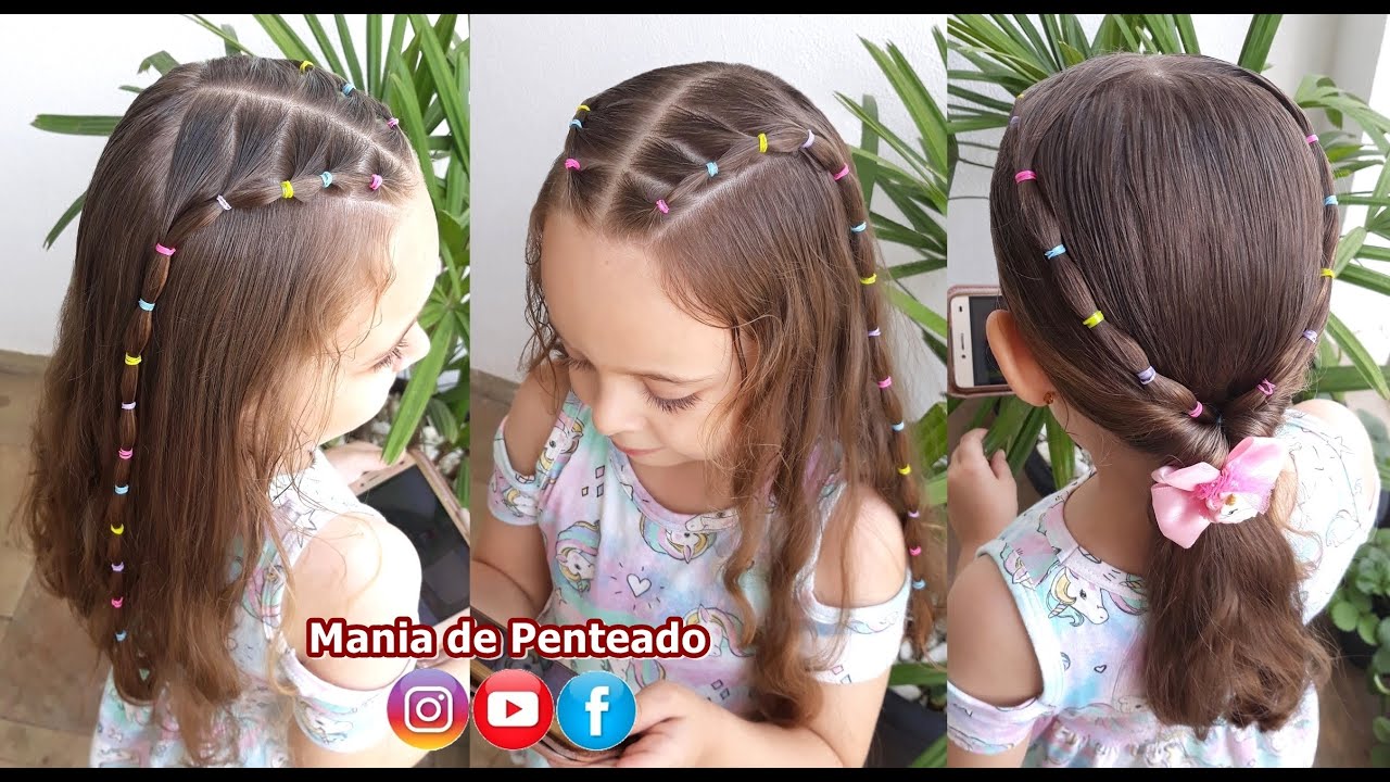 Penteado Infantil fácil com ligas