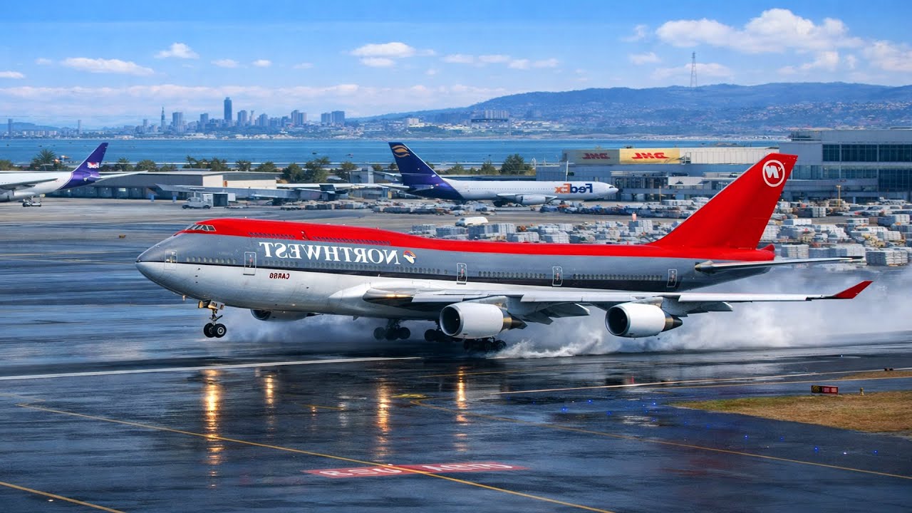 IMPOSSIBLE AIRPLANE LANDING?! Boeing 747 Landing at Shanghai Airport!