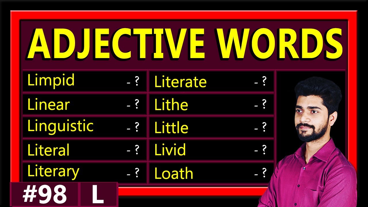 10 Adjectives with Meaning & Pronunciation in Hindi | Page 98 | L Words |  English Vocabulary