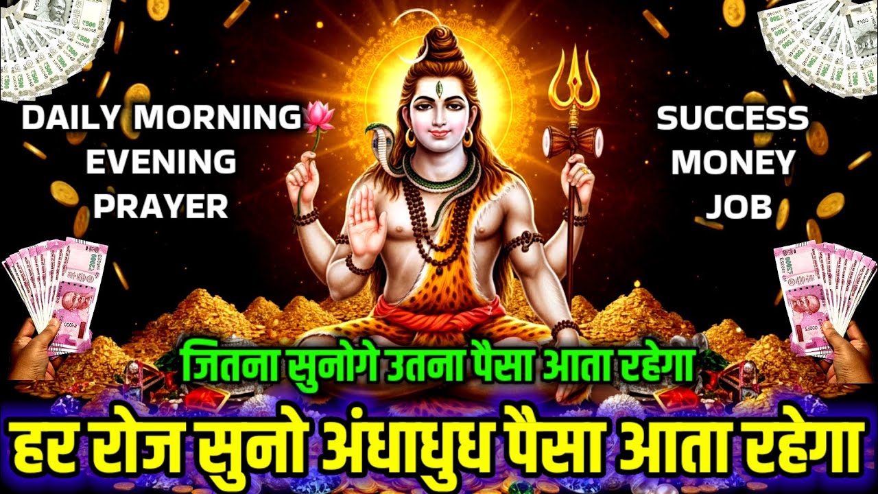 🤑 हर दिन सुबह शाम 1 बार जरूर सुनें। अंधाधुंध 💶 पैसा💰आता रहेगा | Lord Shiva mantra for success #money
