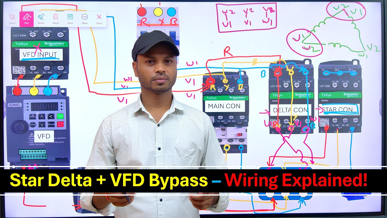 VFD को कैसे Bypass करें Star Delta Starter से | vfd bypass star delta starter | Star Delta |