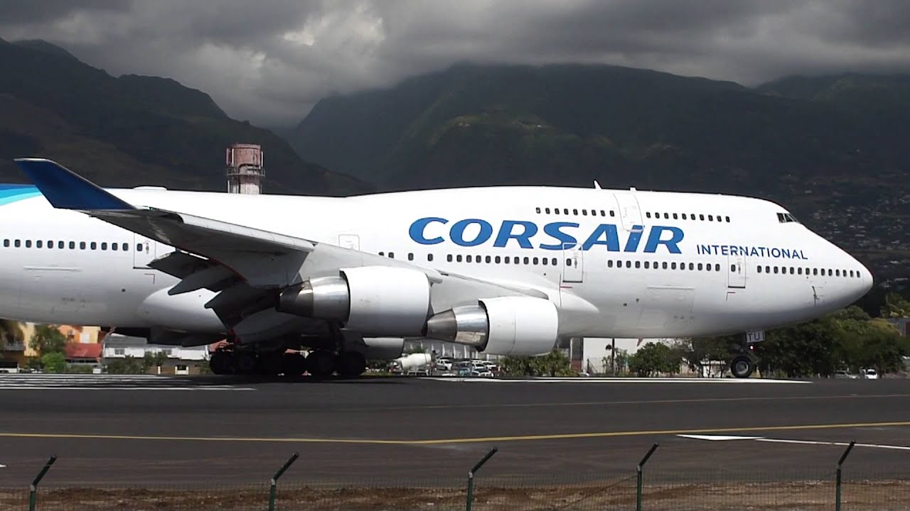 Décollage piste 30 Boeing 747-400 Corsairfly @ aéroport Roland Garros