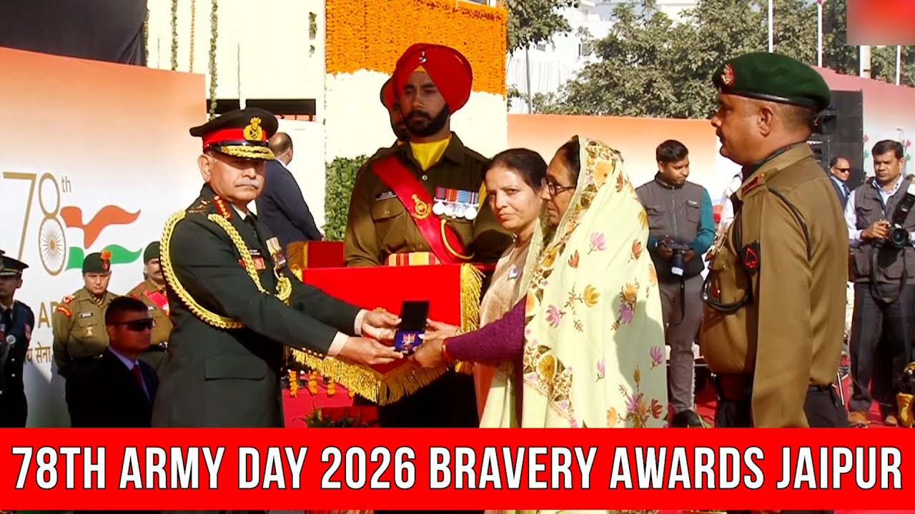 Bravery Awards Presented by CoAS Gen Upendra Dwivedi on Army Day 2026 | 78th Army Day Parade Jaipur