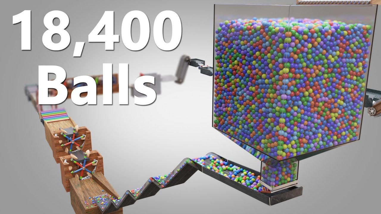 18,400 Colorful Balls Marble Run Loop animation V13