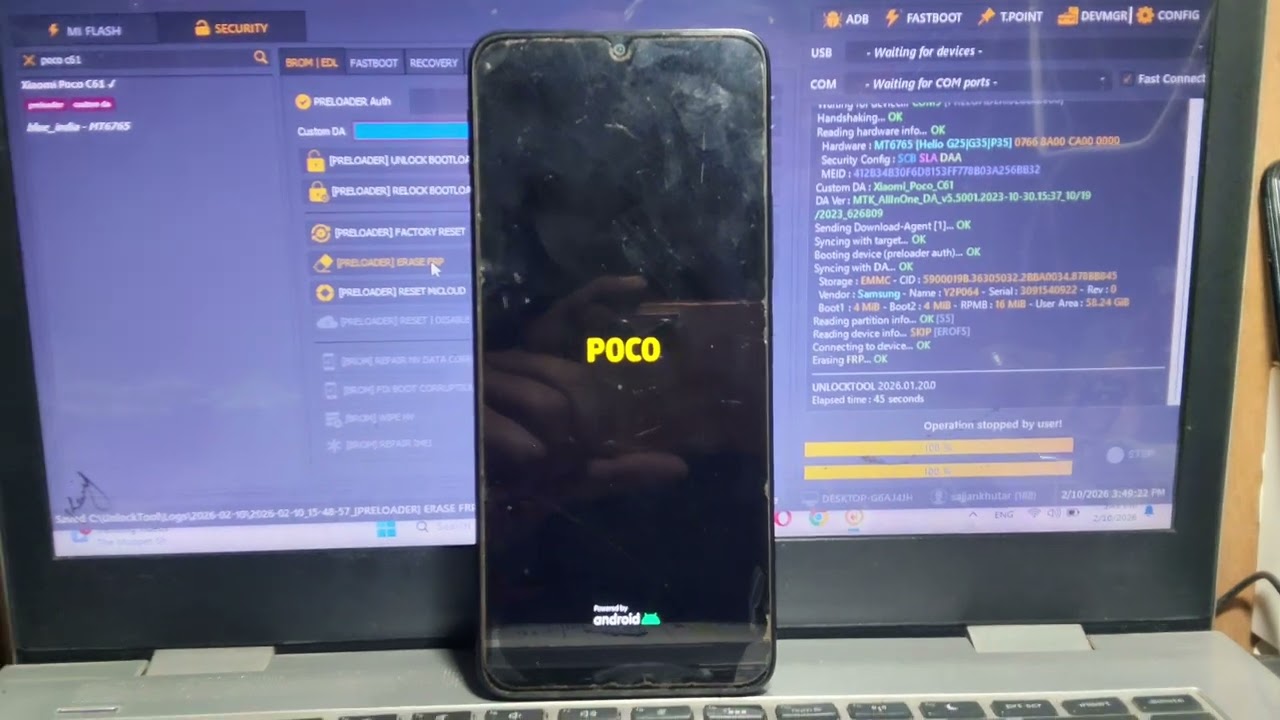 Poco C61  (CPU MediaTek)Frp bypass unlock tool new method 2026 💯% working 👍 Done 