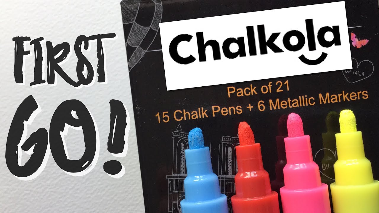 CHALKOLA chalk markers review - My First Go drawing on different surfaces!