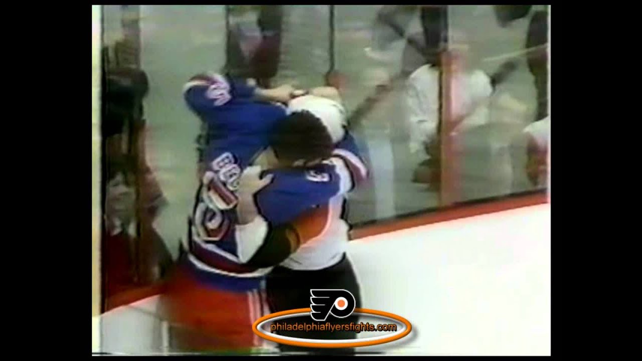 Apr 11, 1985 Barry Beck vs Rick Tocchet New York Rangers vs Philadelphia Flyers