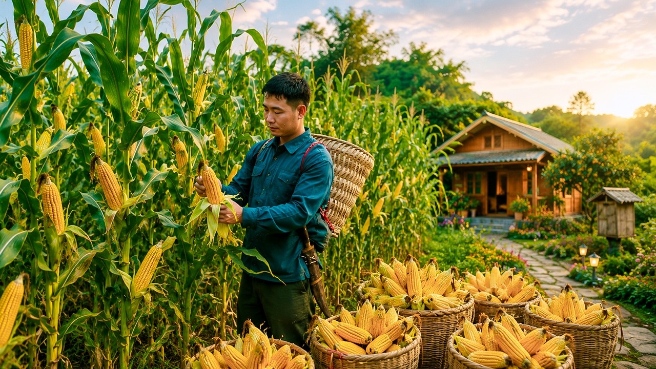 The Corn Harvest Is Here - A Bountiful Reward for His Hard Work