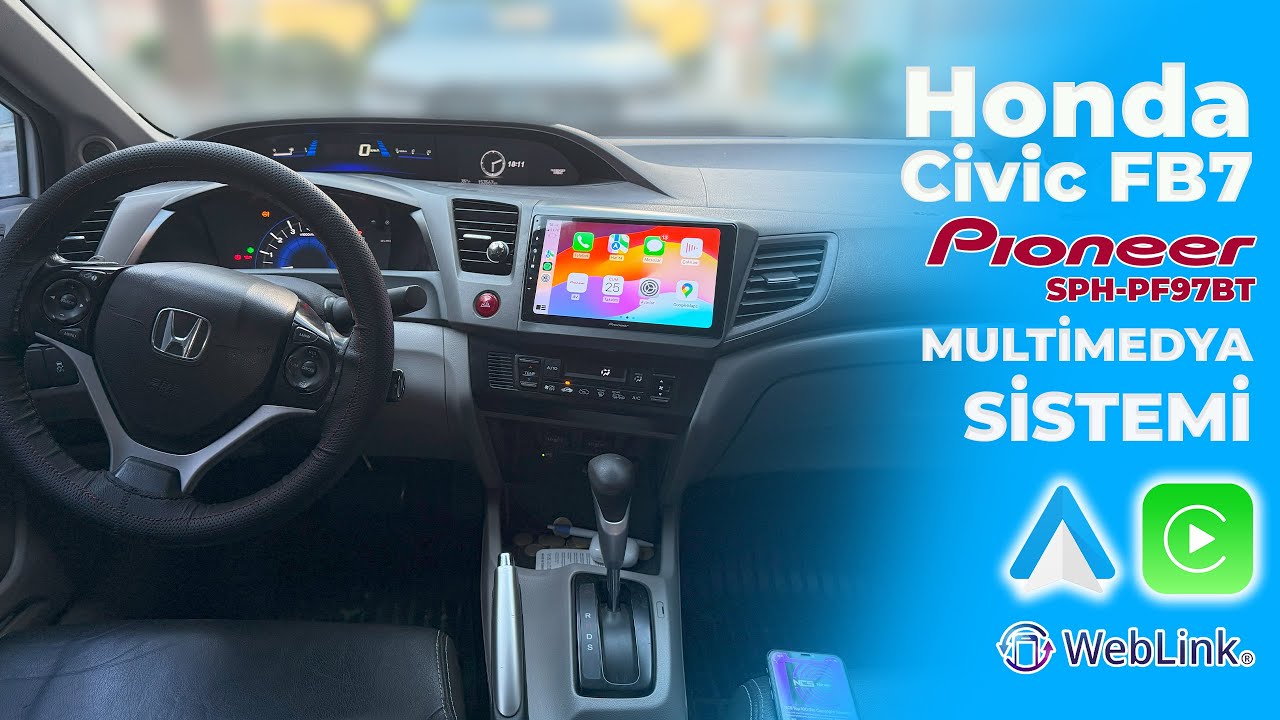 Honda Civic FB7 (2012 - 2015) CarPlay ve AndroidAuto Destekli Pioneer SPH-PF97BT Multimedya➡ 22-174