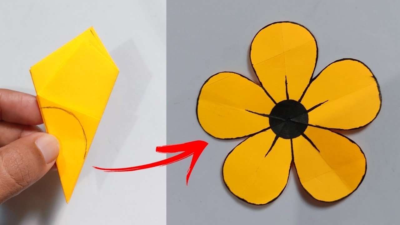 How To Make Paper Flower Easy | 5 Petal Paper Flower Making Idea | DIY Paper Craft
