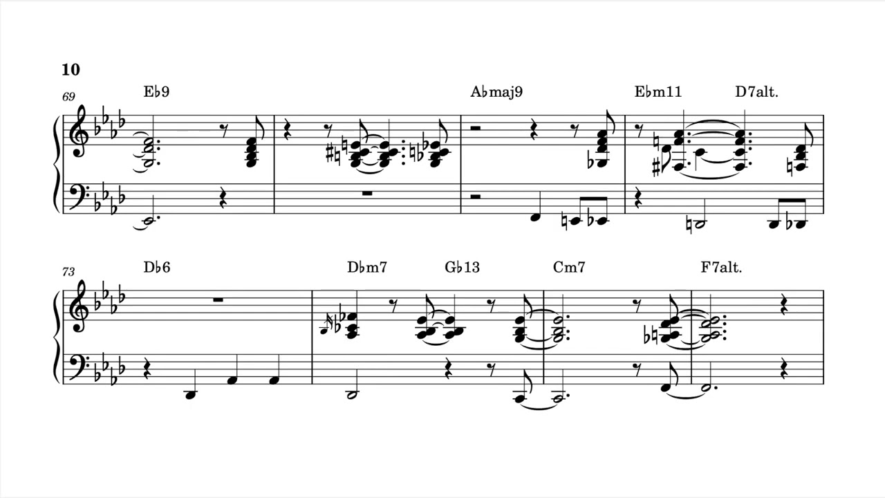 Bud Powell - Donna Lee, Master Take - Take 5 (1946) - Piano Transcription