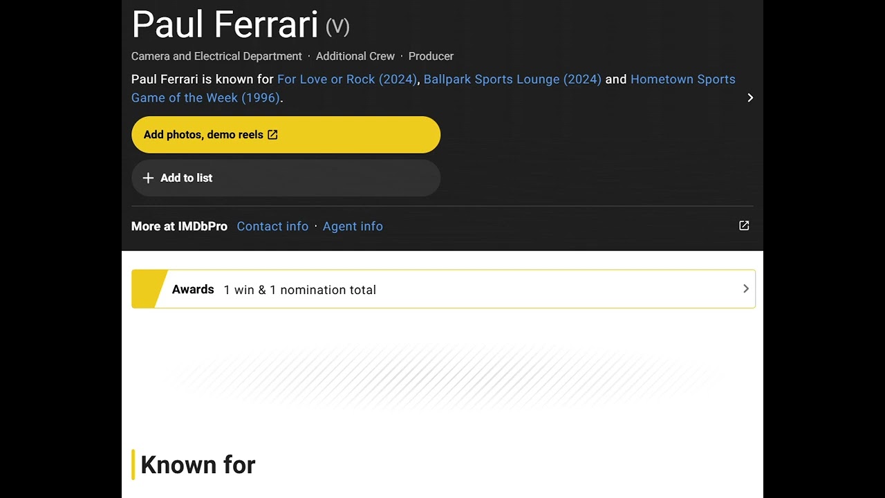 IMDb credit screenshot