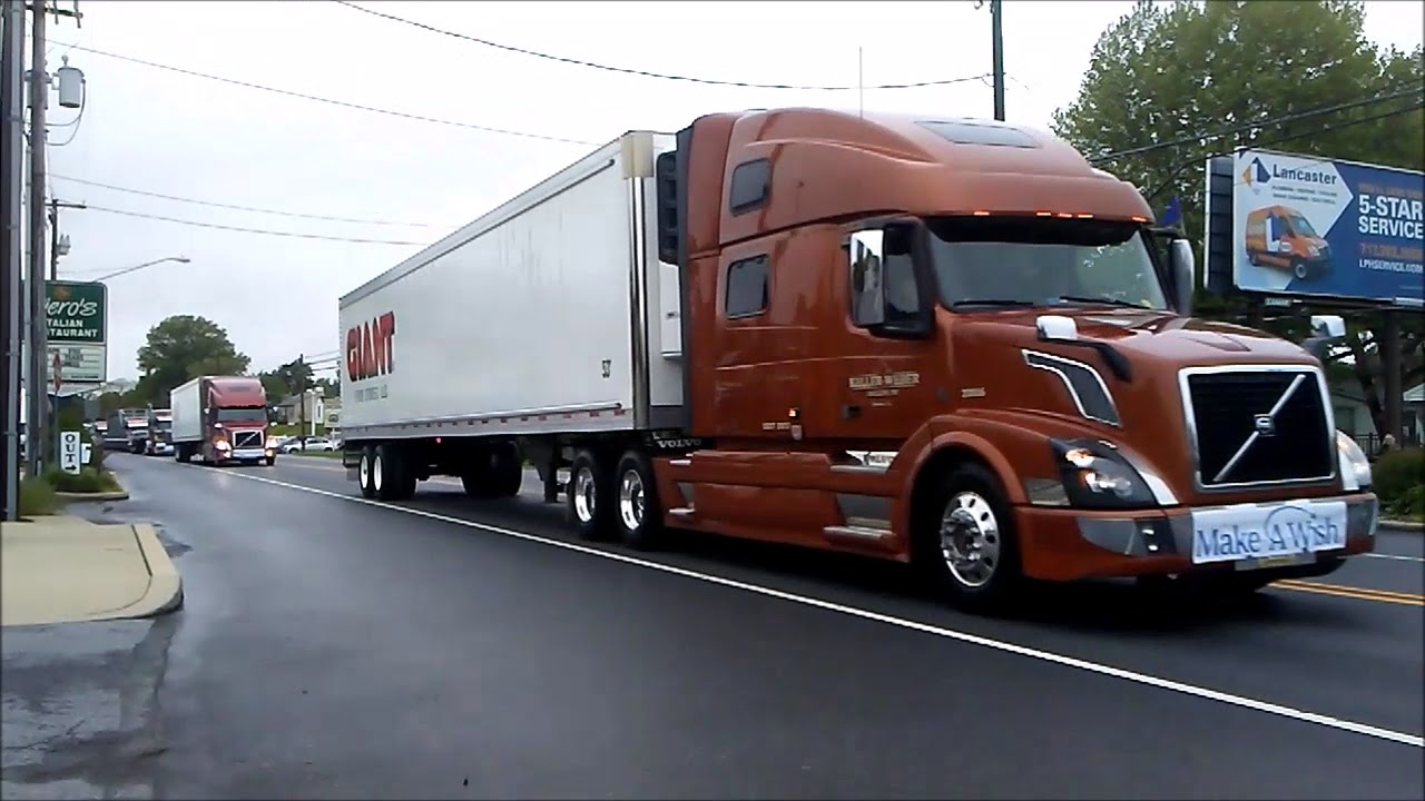 Make-a-Wish Annual Mother's Day convoy with Big Rigs & Emergency Units in Lancaster County 5-13-2018
