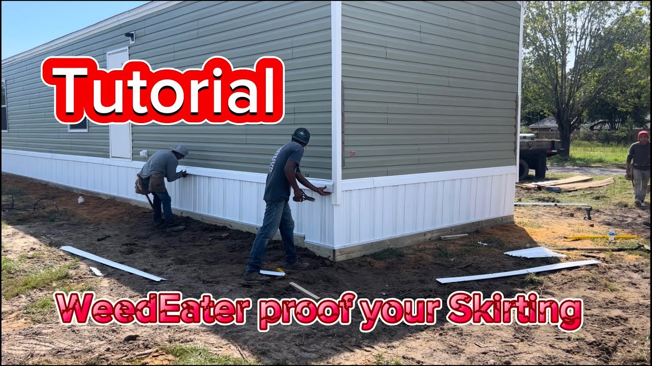 How to install a mobile home skirting kit !! Weed eater friendly 🤔