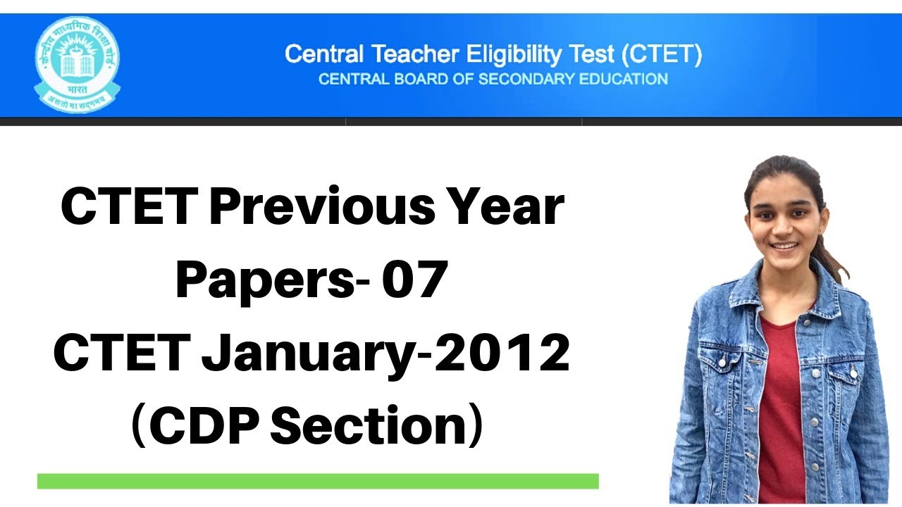 07 | CTET Previous Years Papers Series | CTET-2012 Solved - CDP(बाल विकास) | Live @ 9:00 Pm