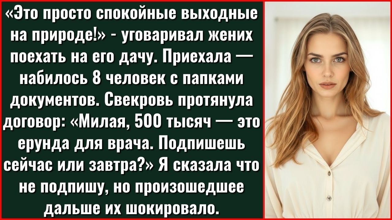 Подпишешь Сейчас Или Завтра Утром? Спросила Свекровь, Протянув Договор На 500 Тысяч. На Даче...