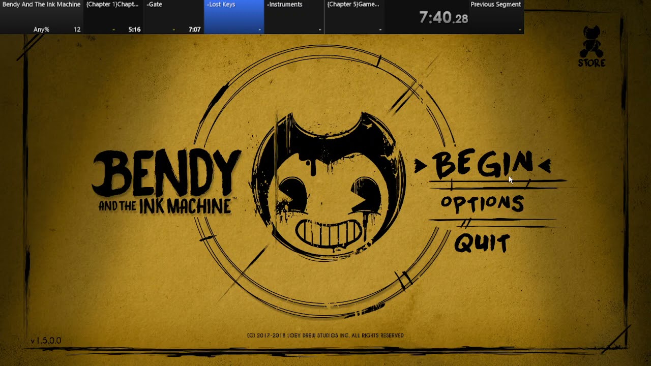 Bendy and the Ink Machine Any% Speedrun