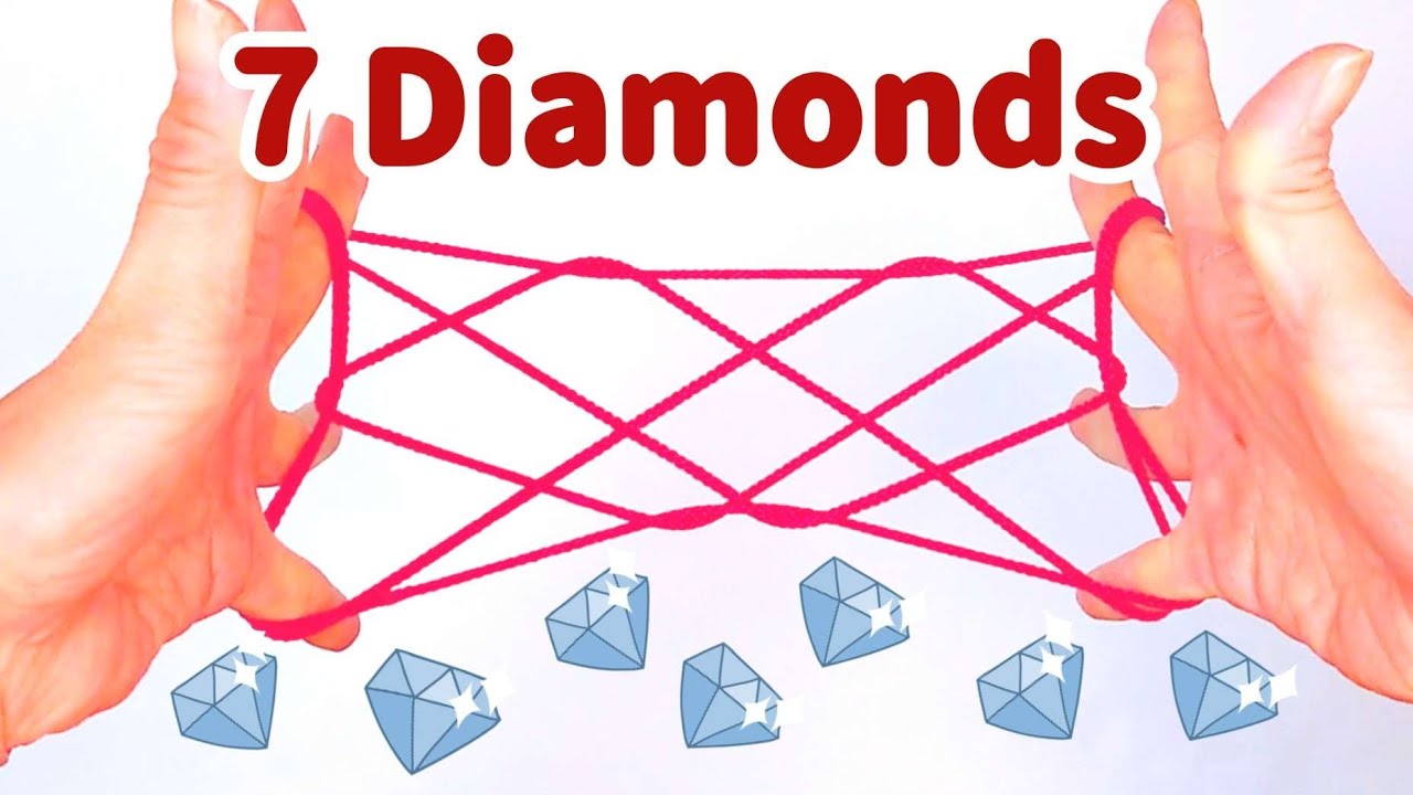 How to make 7 Diamonds　Very easy　String Figure/Cat's Cradle/あやとり