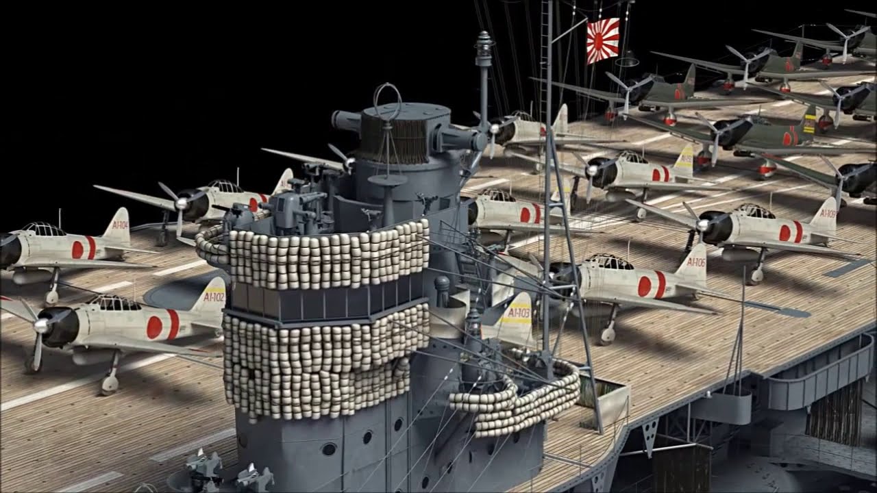 Aircraft carrier Akagi in 3D