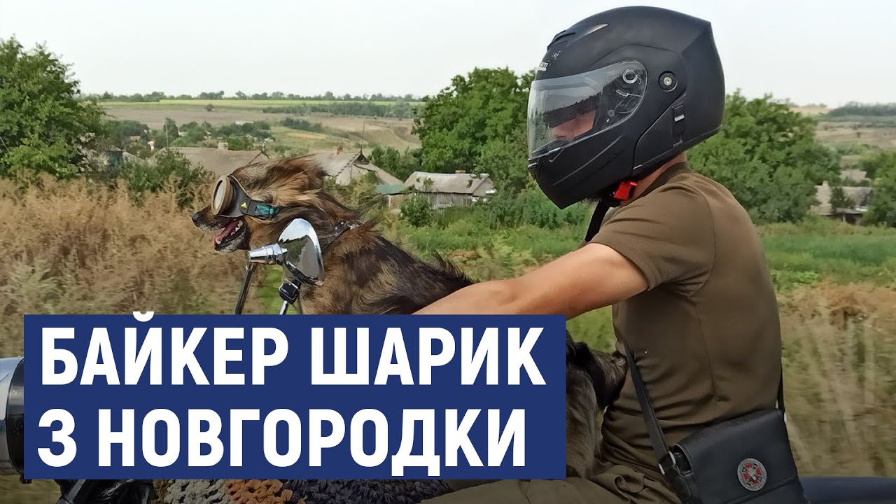 Байкер Шарик з Новгородки з господарем на мотоциклі подорожують Україною