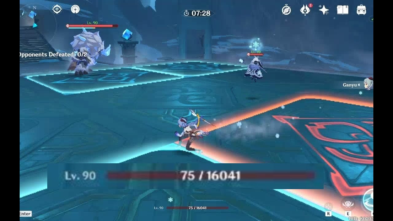 [Solo No Damage Domain Challenge] Physical Damage Ganyu vs Cryo Domain