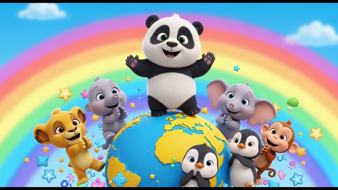 Panda Bear Spinning Around the World 🐼🌍 | Fun Baby Dance Song