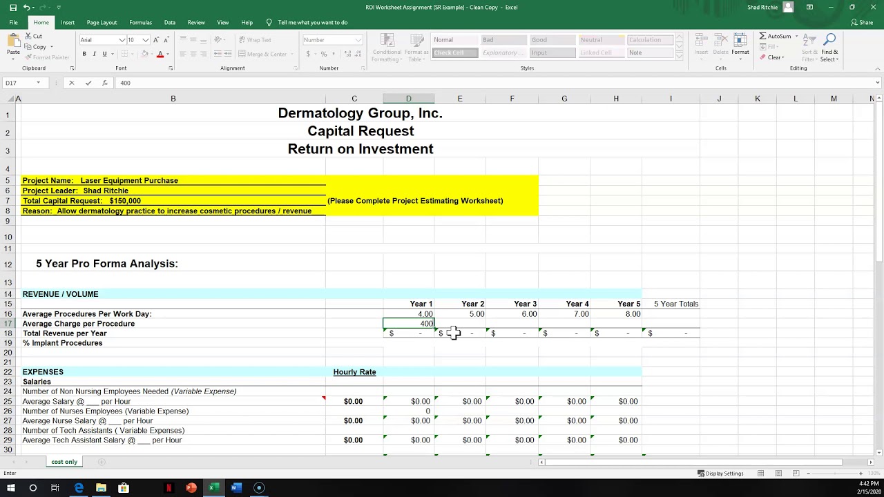 Capital Equipment Assignment