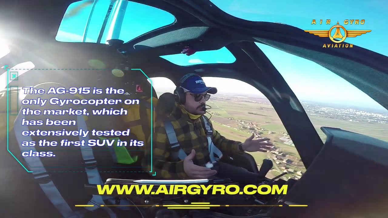 GYROCOPTER / GYROPLANE AG-915 JAVELIN THE SUV OF THE SKY.  Testing heavy normal operation.