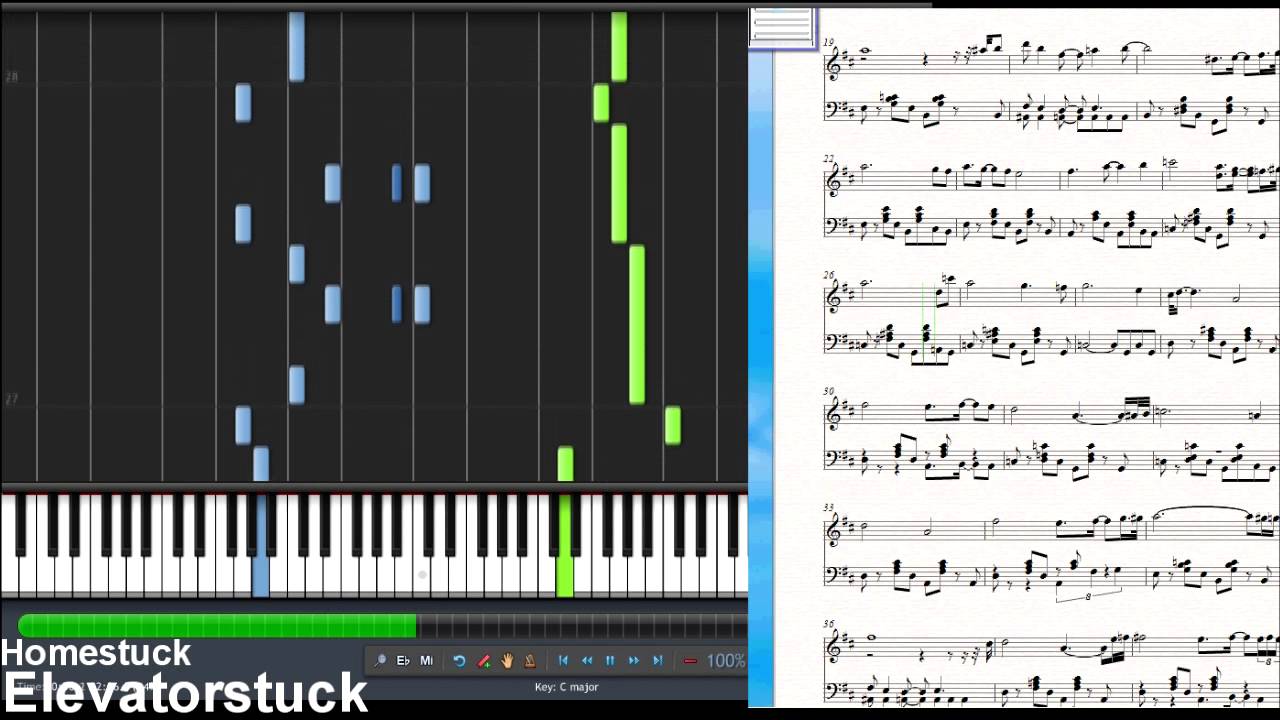 Homestuck - Elevatorstuck (Synthesia Piano Tutorial)