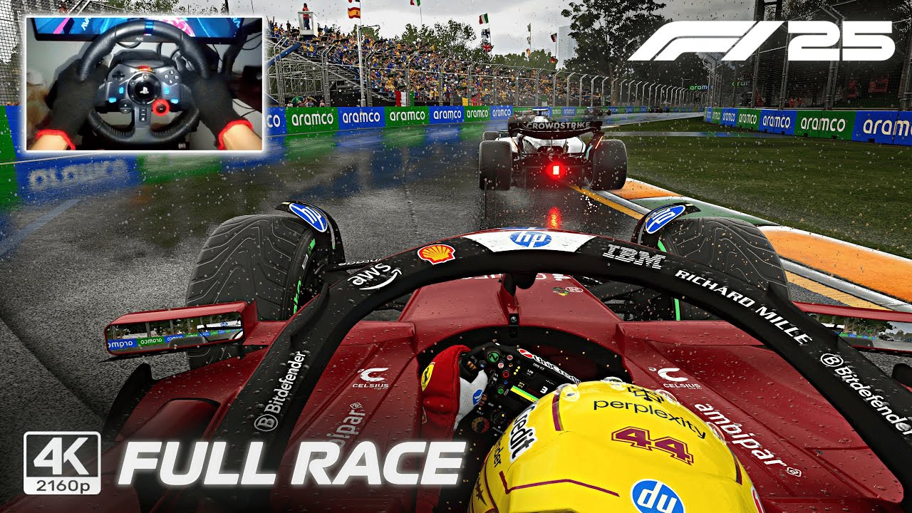 Lewis Hamilton's First Race for Ferrari – Full Race 2025 Australian GP | G29 Steering Wheel